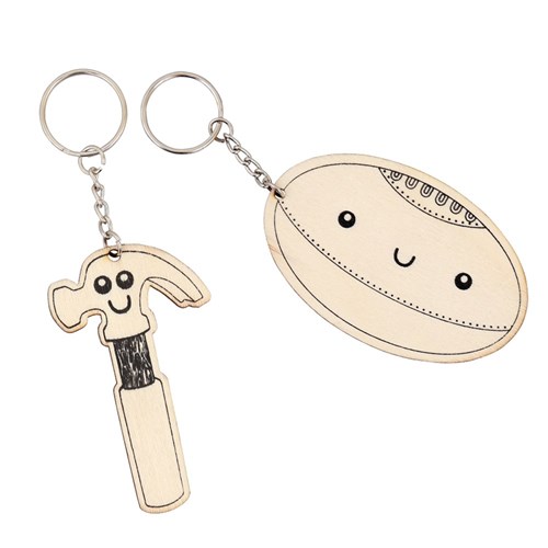 Printed Wooden Keyrings - Father