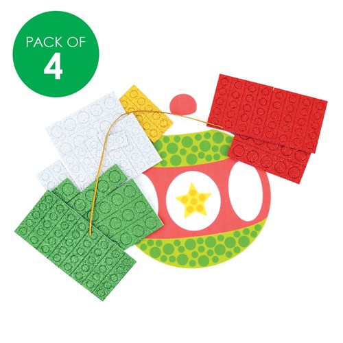 Foam Mosaic Christmas Ornaments CleverKit Multi Pack - Pack of 4