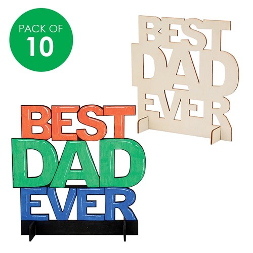 Wooden BEST DAD EVER Plaques - Pack of 10