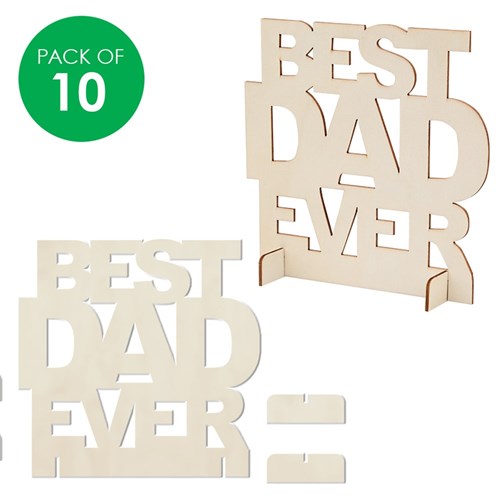 Wooden BEST DAD EVER Plaques - Pack of 10