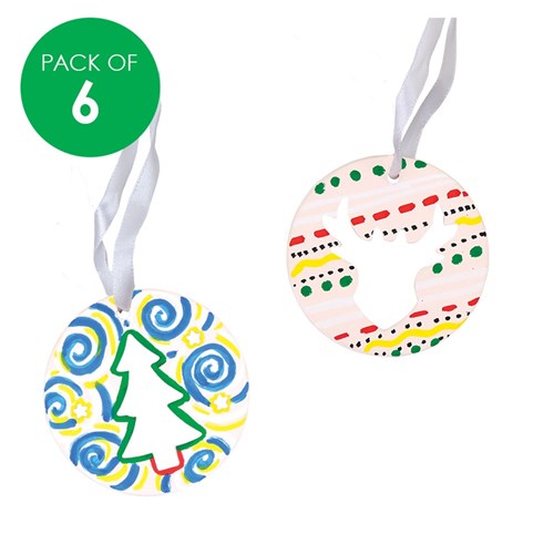 Ceramic Christmas Ornaments - Pack of 6