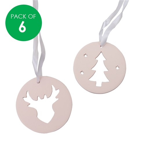 Ceramic Christmas Ornaments - Pack of 6