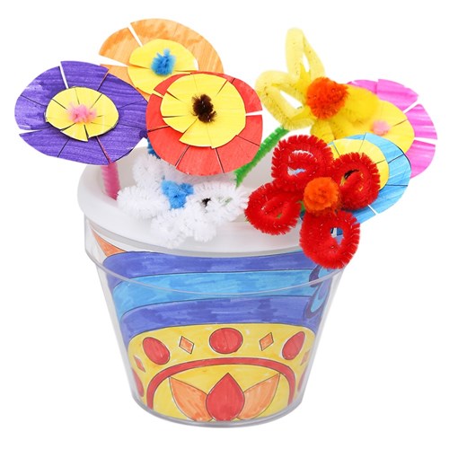 Bright Flowerpot and Flowers Kit