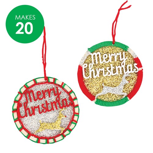 Wooden Merry Christmas Ornaments Group Pack