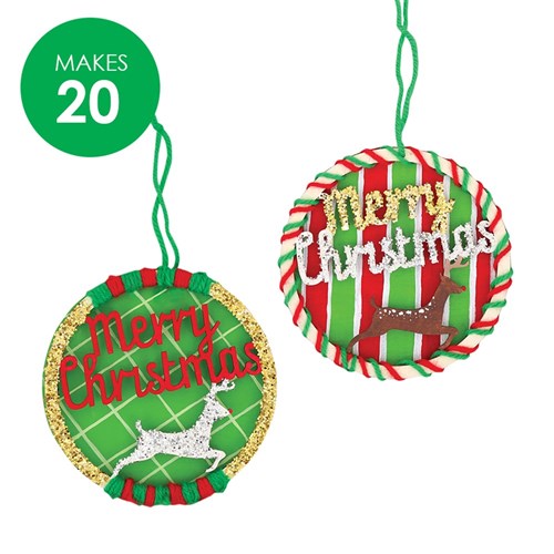 Wooden Merry Christmas Ornaments Group Pack
