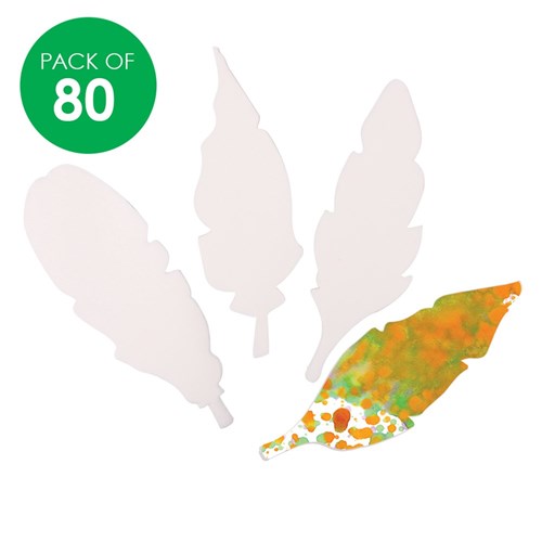 Colour Diffusing Feather Shapes - Pack of 80