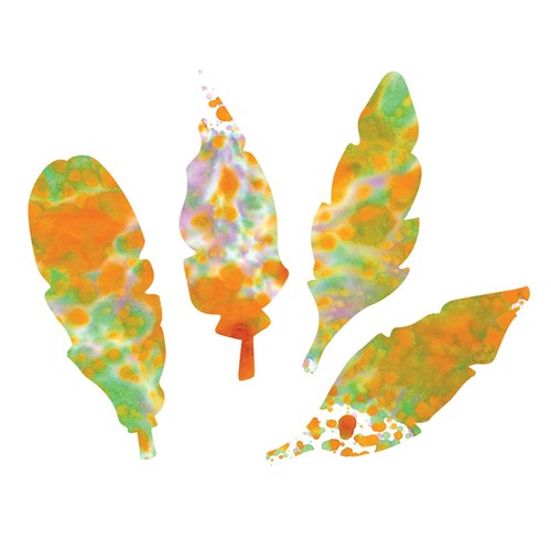 Colour Diffusing Feather Shapes - Pack of 80