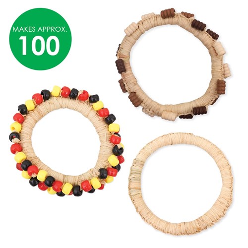 Woven Raffia Bracelets Group Pack