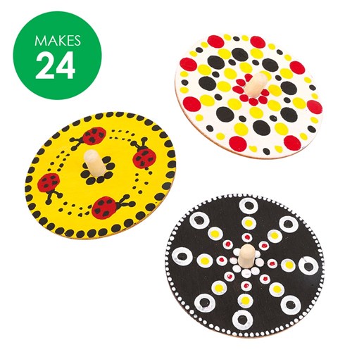 Indigenous Dot Painting Spinning Tops Group Pack