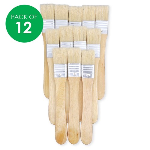 Wide Flat Brushes - 25mm - Pack of 12