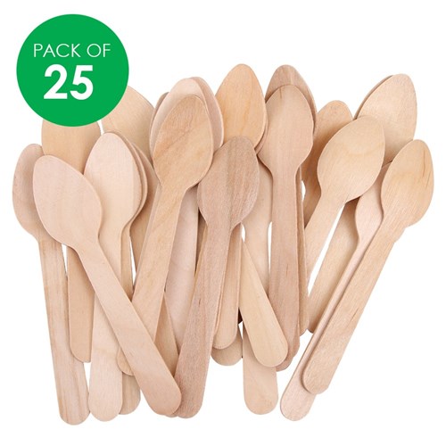 Wooden Teaspoons - Pack of 25