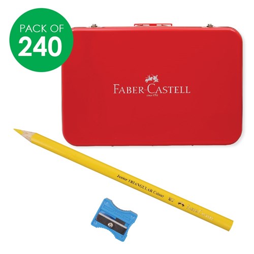 Faber-Castell Junior Triangular Coloured Pencils Classpack - Pack of 240