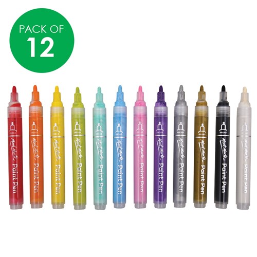 Mont Marte Acrylic Paint Pens - Broad Tip - Pack of 12