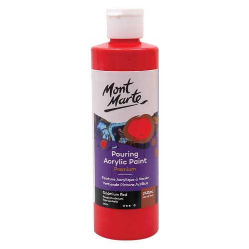 Mont Marte Acrylic Pouring Paint - Cadmium Red - 240ml