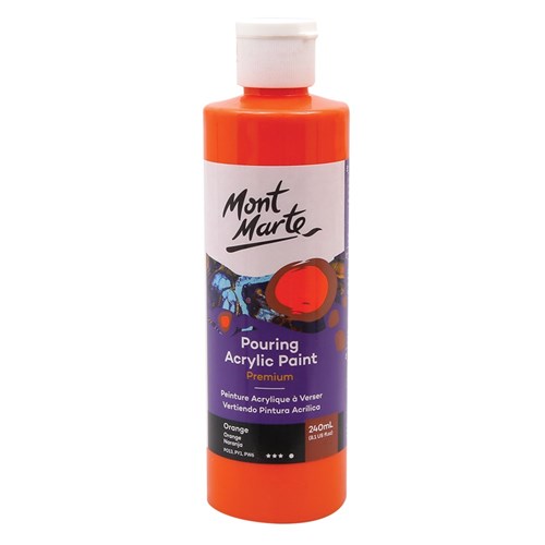 Mont Marte Acrylic Pouring Paint - Orange - 240ml