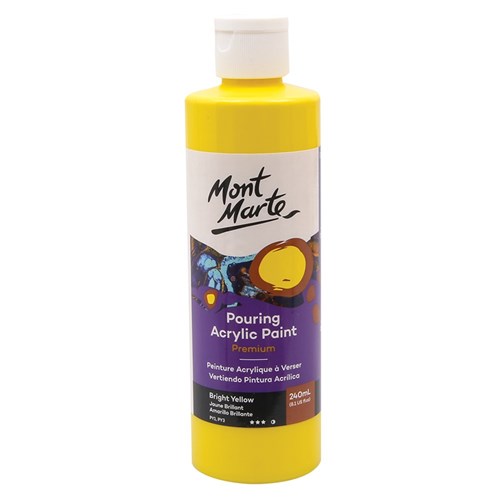 Mont Marte Acrylic Pouring Paint - Bright Yellow - 240ml