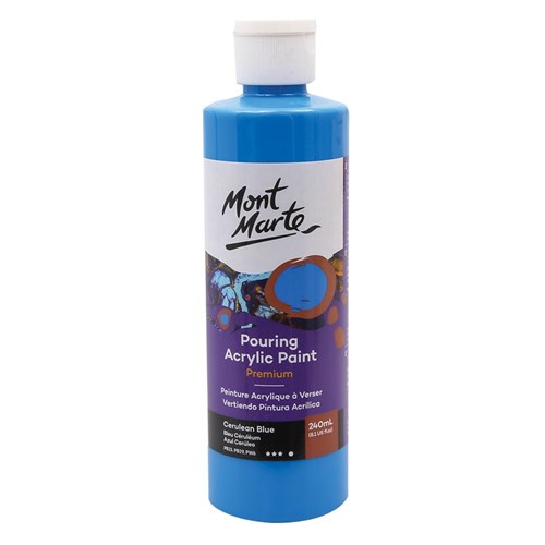 Mont Marte Acrylic Pouring Paint - Cerulean Blue - 240ml