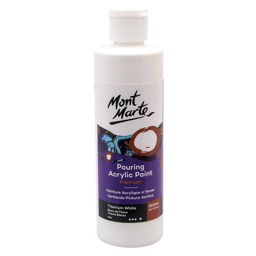 Mont Marte Acrylic Pouring Paint - Titanium White - 240ml