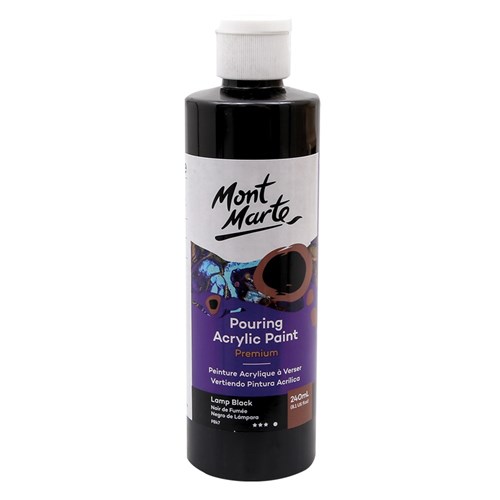 Mont Marte Acrylic Pouring Paint - Lamp Black - 240ml