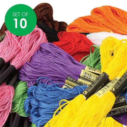 Embroidery Thread - Set of 10 Colours