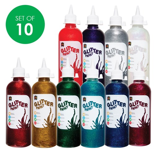 EC Glitter Paint - 500ml - Set of 10 Colours