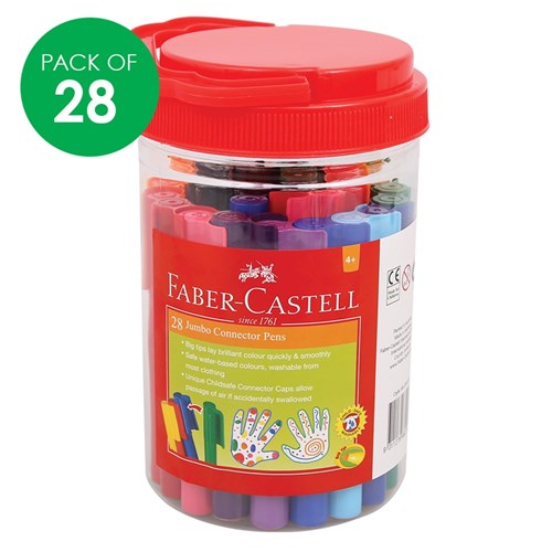 Faber-Castell Jumbo Connector Pens - Pack of 28