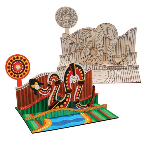 Indigenous Designed Wooden Serpent Diorama - Each