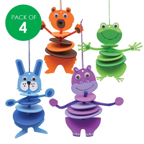 Dangly Foam Animals CleverKit Multi Pack - Pack of 4