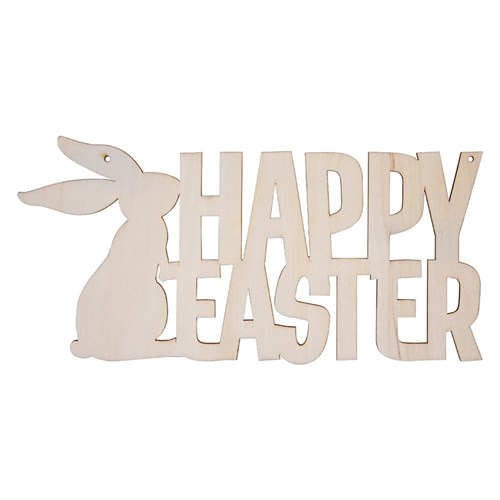 Wooden HAPPY EASTER Plaques - Pack of 10