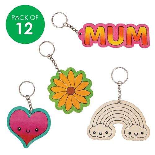 Printed Wooden Keyrings - Mother