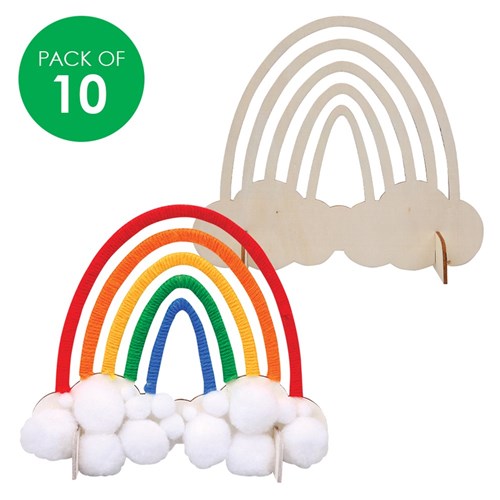 Wooden Standing Rainbows - Pack of 10