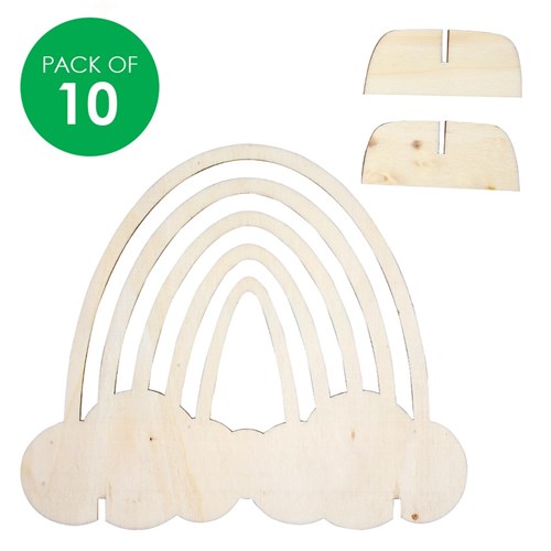Wooden Standing Rainbows - Pack of 10