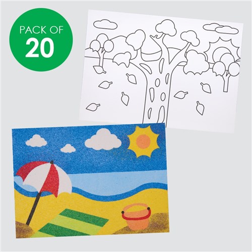 Seasons Sand Art Sheets - Pack of 20