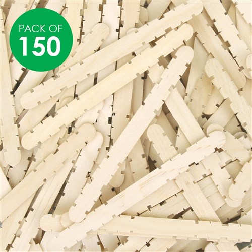 Wooden Construction Sticks - Natural - Pack of 150