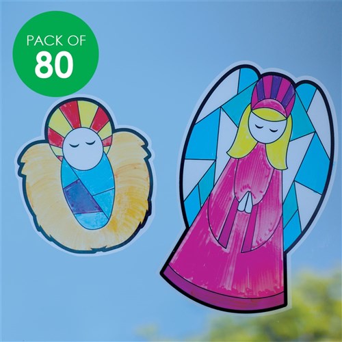 Colour Your Own Window Clings - Nativity - Pack of 80