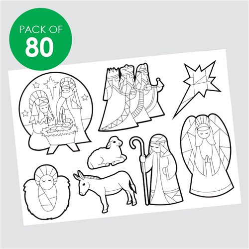 Colour Your Own Window Clings - Nativity - Pack of 80