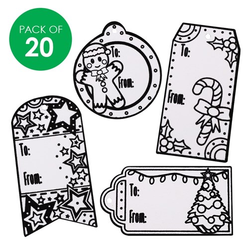 Fuzzy Art Gift Tags - Christmas - Pack of 20