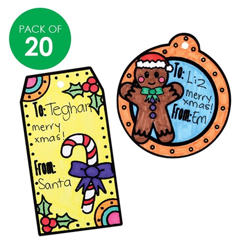Fuzzy Art Gift Tags - Christmas - Pack of 20