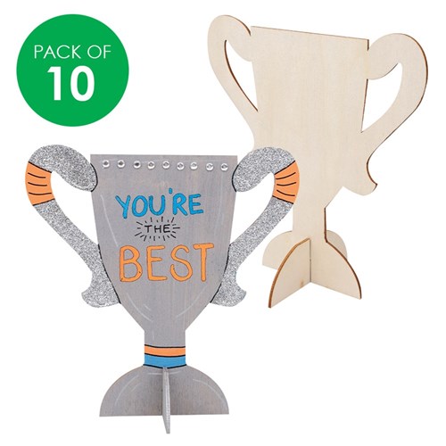 3D Wooden Trophies - Pack of 10