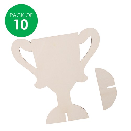 3D Wooden Trophies - Pack of 10