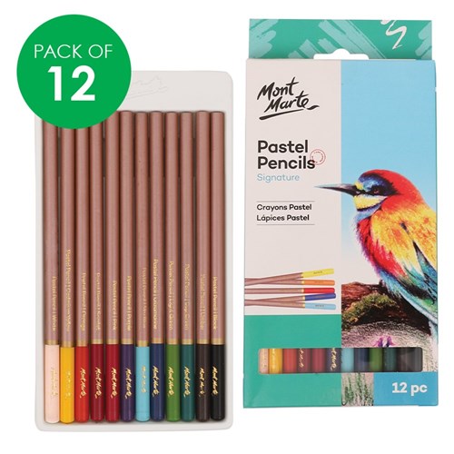 Mont Marte Soft Pastel Pencils - Pack of 12