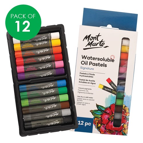 Mont Marte Watersoluble Oil Pastels - Pack of 12