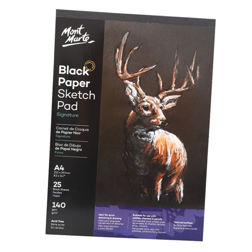 Black Paper Sketch Pad - A4 - 25 Sheets