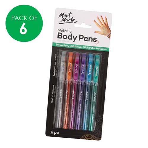 Mont Marte Metallic Body Pens - Pack of 6