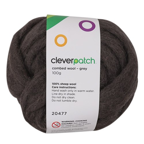Combed Wool - Grey - 100g