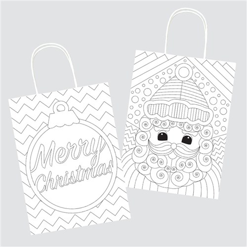 Colour in Christmas Gift Bag - Each