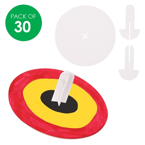 Cardboard Spinning Tops - Pack of 30
