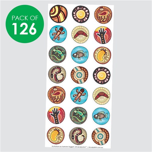 Indigenous Designed Stickers - Round - Pack of 126
