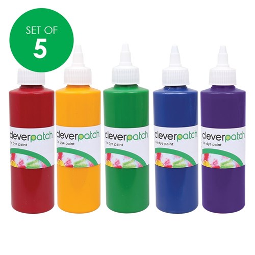 CleverPatch Tie Dye Paint - Set of 5 Colours - 250ml