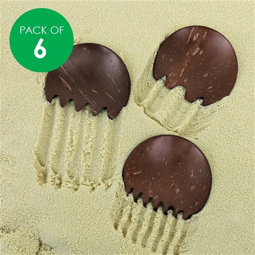 Coconut Shell Tools - Natural - Pack of 6